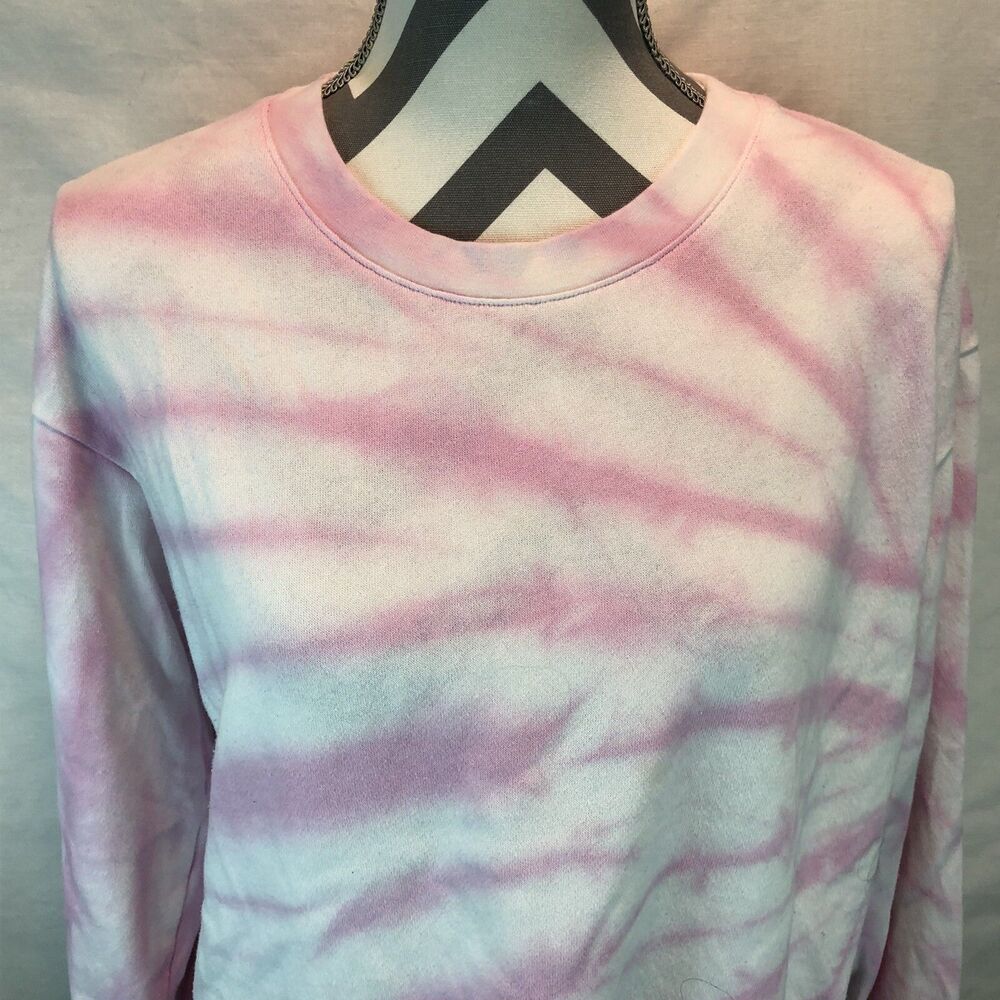 Splendid Pullover Sweatshirt Tie dye Pink White 1465152 Medium III1
